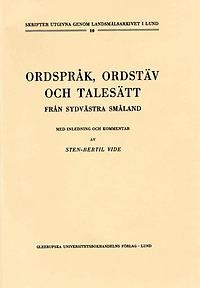 Ordspråk, ordstäv och talesätt från sydvästra Småland