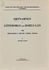 Ortnamnen i Göteborg och Bohus län: Ortnamnen i Orusts Västra härad