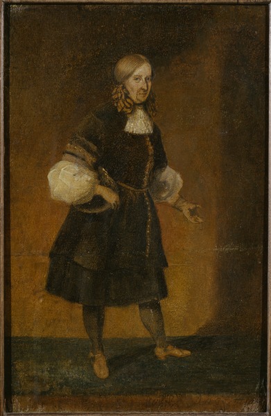 Helfigursporträtt av en äldre drottning Kristina.