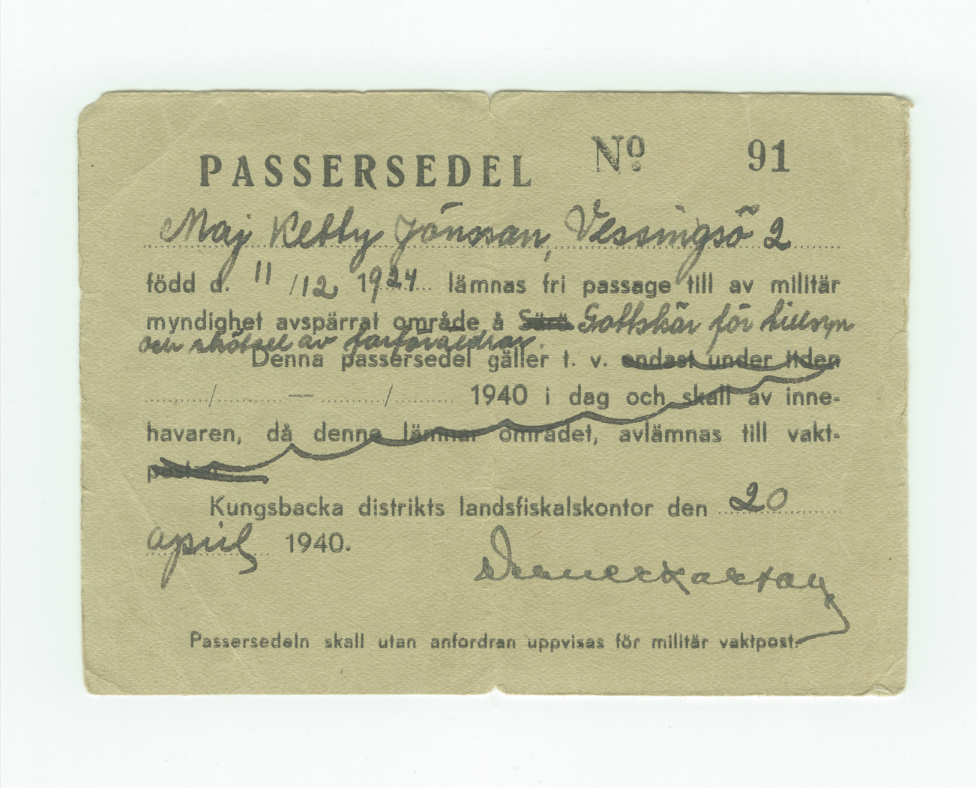 Bild på en passersedel
