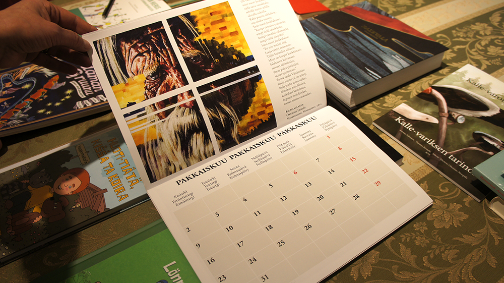 Inlaga på en karelsk almanacka med karelska högtider.