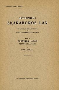 Ortnamnen i Skaraborgs län 10. Territoriella namn i Skånings härad