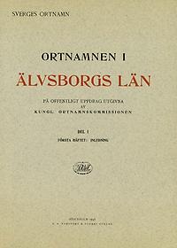 Ortnamnen i Älvsborgs län 01: Del 1, inledning. 