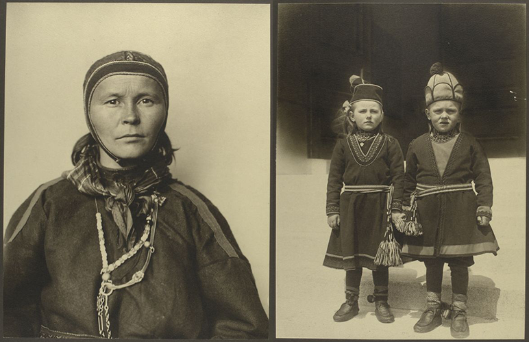 Porträttbilder på samiska emigranter. 