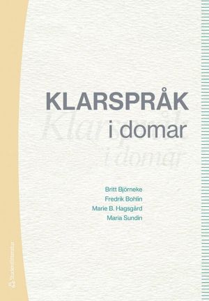 Omslaget på boken Klarspråk i domar.