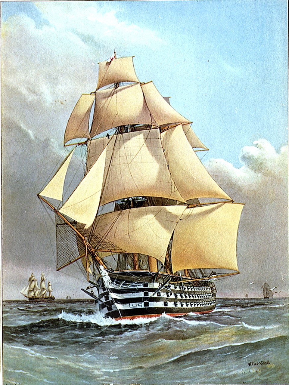 Skeppet HMS Victoria
målat av konstnären William Frederick Mitchell år 1898. Foto: National Maritime Museum, Greenwich, London.