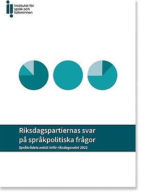 Framsidan på rapporten Riksdagspartiernas svar på språkpolitiska frågor